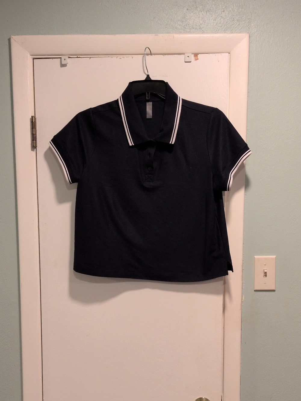 Beyond Yoga Navy Polo with White Trim